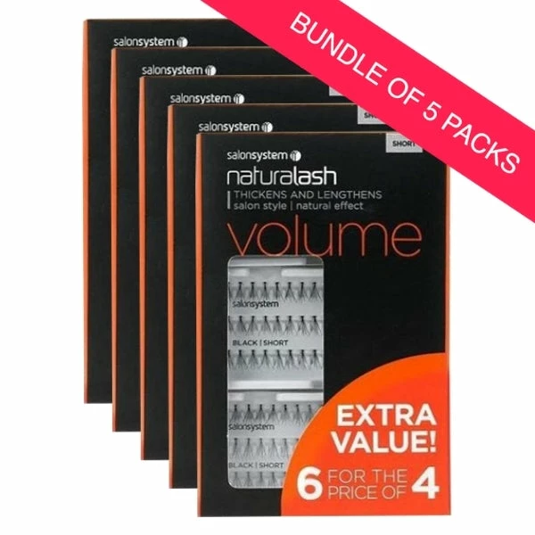 Salon System Individual Lashes Black Short 6 For 4 EXTRA VALUE PACK (BUNDLE OF 5) Best Sellers 3 Salon System Individual Lashes Black Short 6 For 4 EXTRA VALUE PACK (BUNDLE OF 5) Best Sellers
