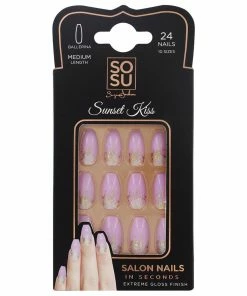 SOSU By SJ False Nails Ballerina Medium Length - Sunset Kiss New Arrivals