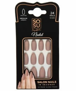 New Arrivals SOSU By SJ False Nails Stiletto Medium Length - Nudist