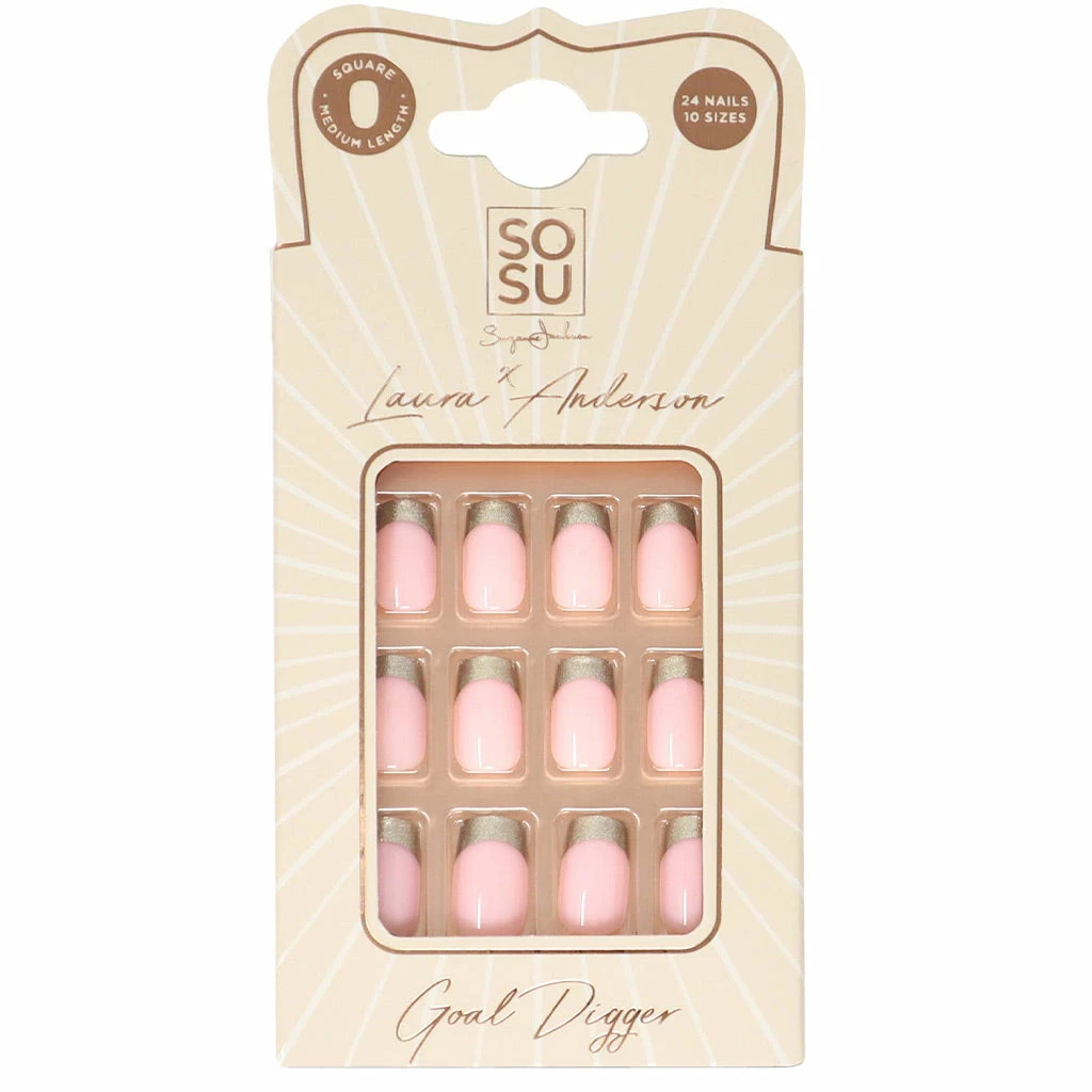 SOSU By SJ X Laura Anderson False Nails Square Medium Length - Goal Digger 3 SOSU By SJ X Laura Anderson False Nails Square Medium Length - Goal Digger